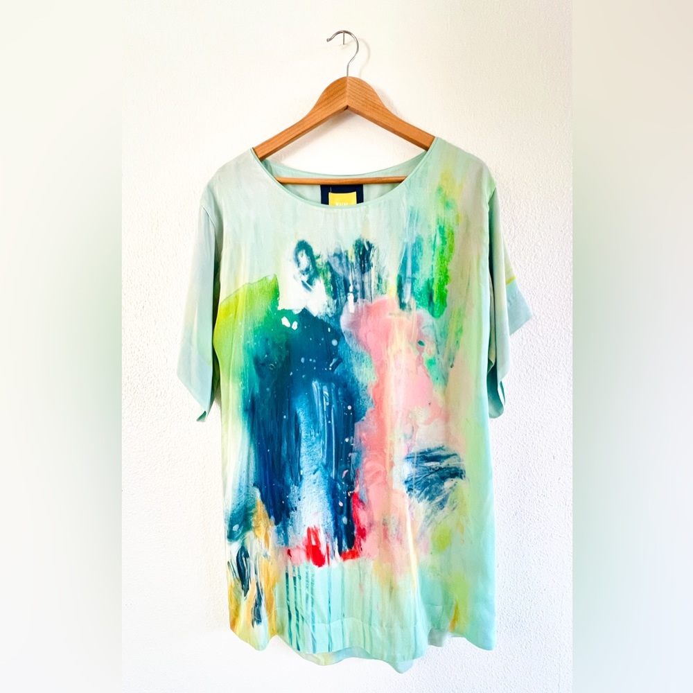 ANTHROPOLOGIE Maeve Watercolor Tunic Mini Dress